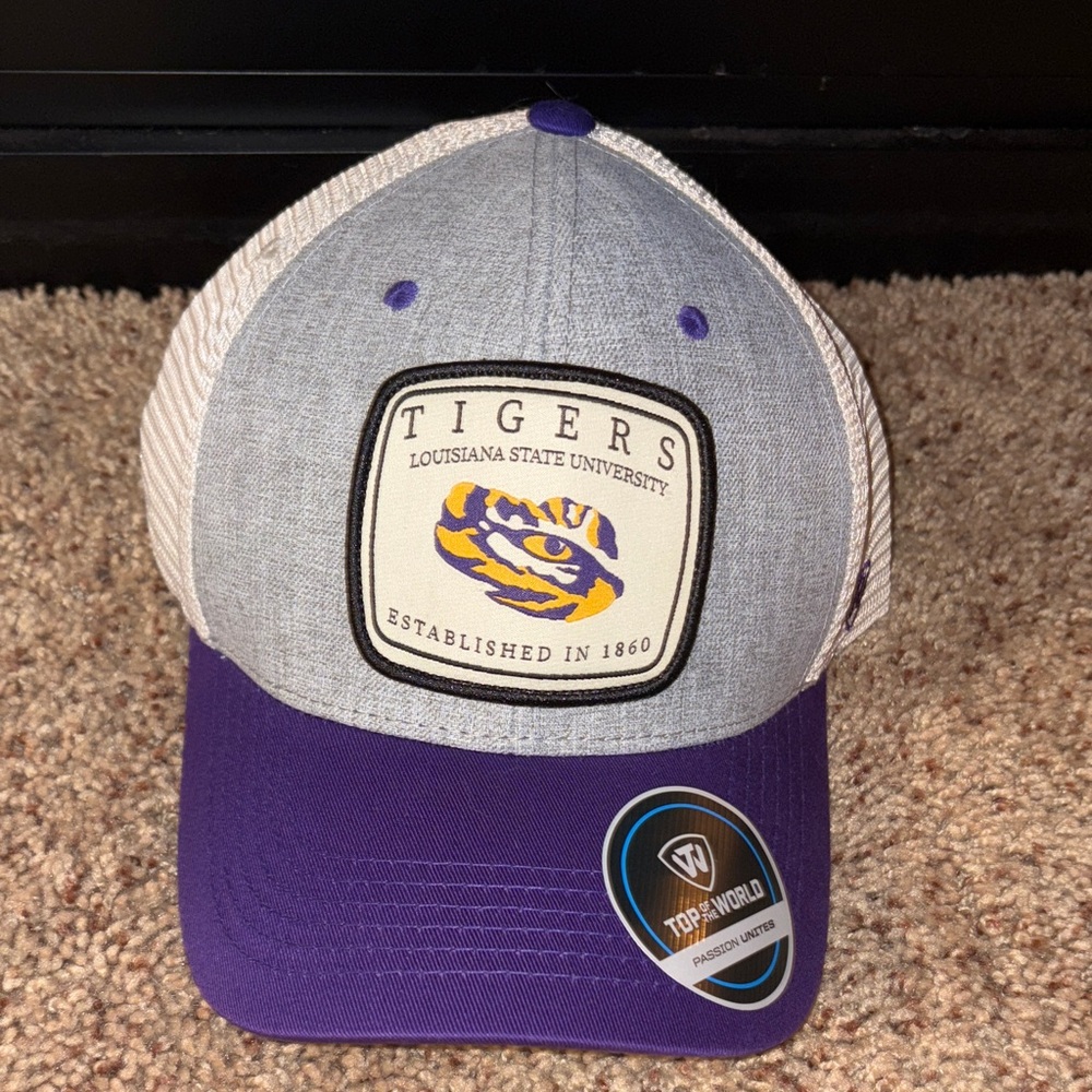 Top of the World Gray and Purple LSU Tigers Hat